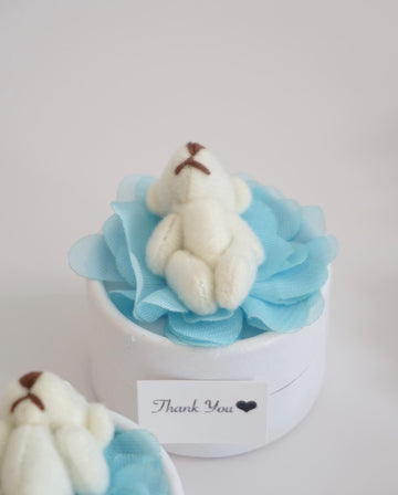 Personalized Teddy Bear Candy Boxes for Baby Boy Celebrations