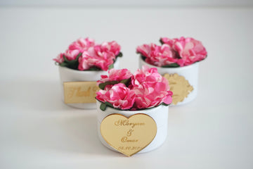 Personalized Candy Boxes with Pink Flowers - Ideal for Weddings, Bridal Showers, and Baby Showers