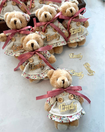 Personalized Teddy Bear, Girl Baby Favors, Birthday Party Gifts, Teddy Bear Baby Shower, Baptism Favor Boy and Girl, Birthday Souvenirs