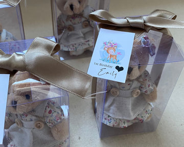 Teddy Bear Baby Shower Favors, Personalized Baptism Gift Girl, Birthday Party Favor, Teddy Bear Party, Bear Gender Reveal, Baby Shower Decor