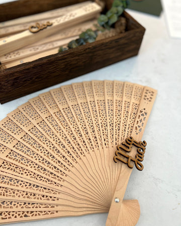 Sandalwood Fan Favors, Personalized Fans, Wedding Favor for Guests, Bridal Shower Gifts, Beach Wedding, Rustic Bridesmaid Gifts