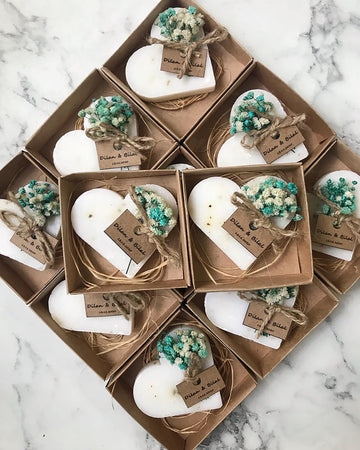 Personalized Heart Shaped Soap - Rustic Wedding Favors for Guests | Uniq Favors